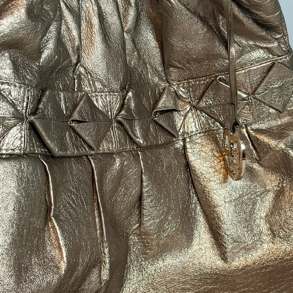 Elliott Lucca Metallic‎ Gold/Silver Large Shoulder Bag/Magnetic Closure